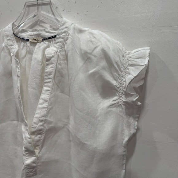 Anthropologie Pilcro The Tatum Futter Sleeve Blouse White Cotton Medium - Picture 3 of 12